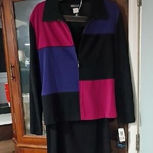 Briggs New York Black, Purple, and Pink High Low Skirt